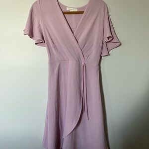 Monteau Light Pink Wrap Midi Dress
